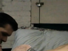 Homemade str8 blond twink gets sucked by gaydaddy at home