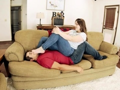 All American Foot Worship – Barefoot in toms shoes smelling.